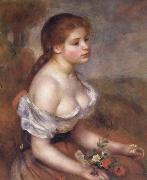 Young Girl with Daisies, Pierre Renoir
